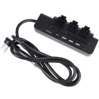 Main product image for 3-Outlets Extender Rotating Power Strip Surge Protector 6 ft Cord and 3 USB-A/1 USB-C PD Ports Black125-604